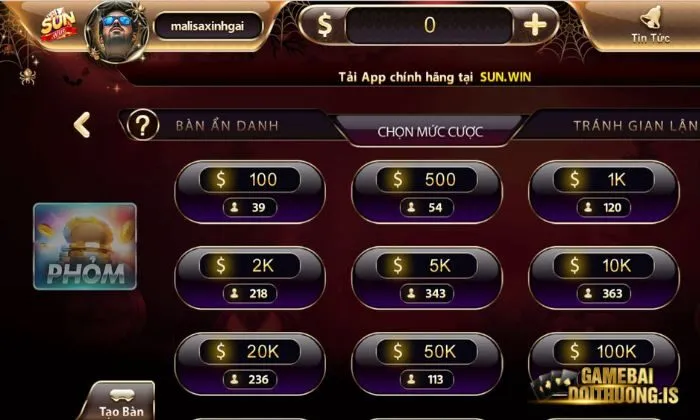 Bài tây sunwin Phỏm Sunwin