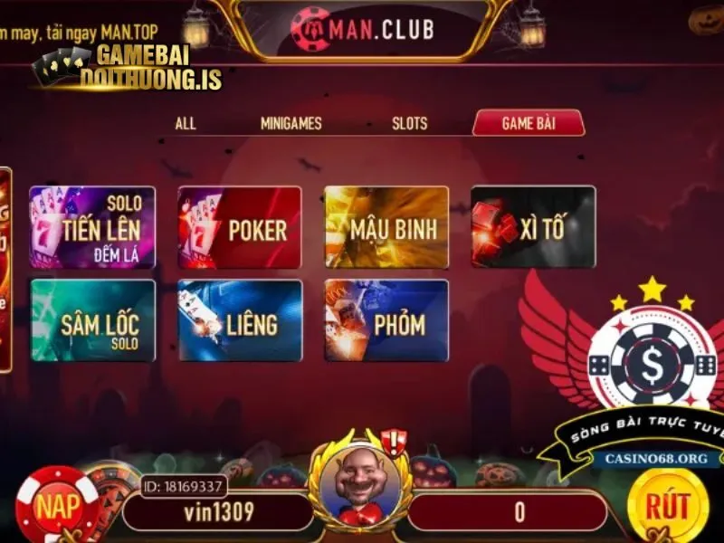 Chơi đánh bài ăn tiền lợi nhuận cao tại ManClub