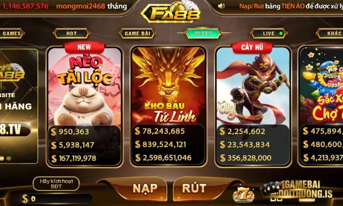 Game bài đổi thưởng Fa88 Nổ hũ Fa88 trúng jackpot siêu lợi nhuận