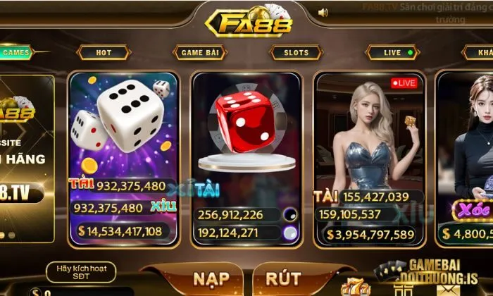 Game bài đổi thưởng Fa88 Thiết kế giao diện game tại Fa88 đầy tinh tế