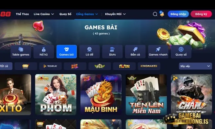 tải game bài đổi thưởng Da88 Kho game bài đa dạng phù hợp với sở thích của bet thủ