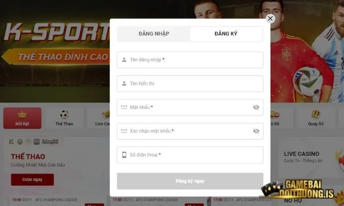 Điền thông tin đăng ký Mibet