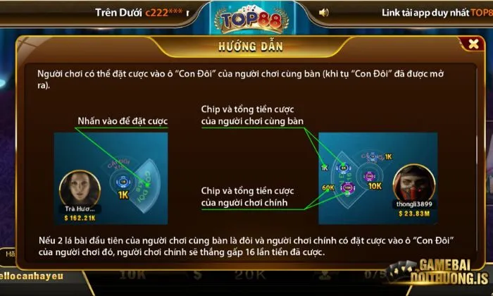 Xì Dách Top88 Mỗi ván cược là cơ hội để anh em tăng khả năng chiến thắng